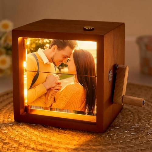 Album Fotos Personalizado Album de Fotos con Manivela Luz Led Marco de Libro de Fotos Personalizado Máquina de Animación Personalizada Regalos Personalizados para Mujer Hombre