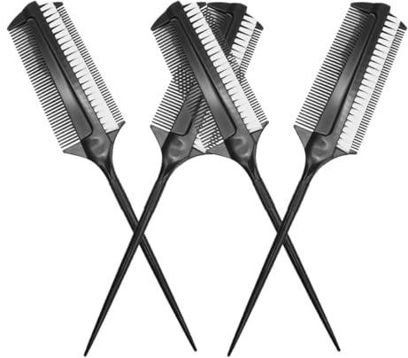 ARTIBETTER Lot de 4 Set de Brosses à Cheveux Double Face pour Teinture et Coloration, Poils Courts Résistants la Chaleur, Applicateurs Professionnels Polyvalents pour Salon et Usage