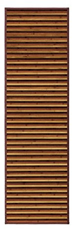 LOLAhome Alfombra de bambú Marrón y Natural de 60x200 cm, Antideslizante, Anti Manchas, Resistente a la Humedad, para Salón, Dormitorio, Cocina, Baño, Pasillo, Garaje