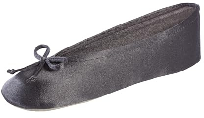 isotoner Satin Ballerina House Slipper With Bow and Faux Suede Sole, Women's Slipper | Organic velvet slipper Complementary foams for lasting comfort and optimal support on a daily basis.