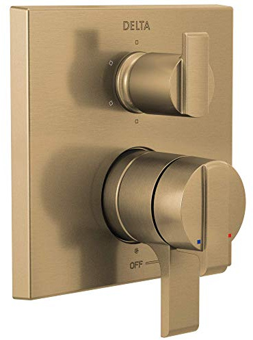 Delta Faucet Ara 17 Series 6-Setting Integrated Diverter Valve Trim Kit, Gold Diverter Valve Trim Kit, Shower Trim Kit, Champagne Bronze T27967-CZ (Valve Not Included)