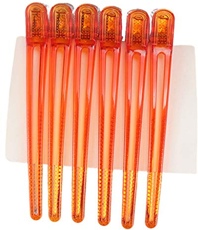 SDENSHI 10 pcs. Friseur Abteilklammern, Kunststoff Haarclips Haarklammer für Haarschneiden, Haarfärben - Orange