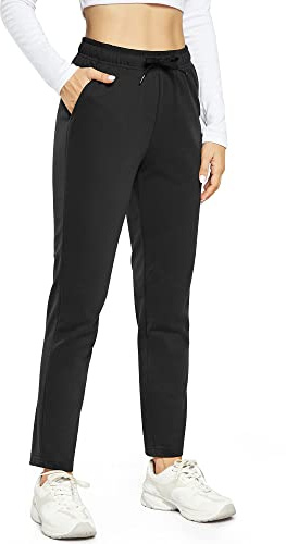 OUGES Womens Cotton Joggers Open Bottom Jogging Sweatpants Sports Trousers Tracksuit Bottoms Lounge Pants with Pocket