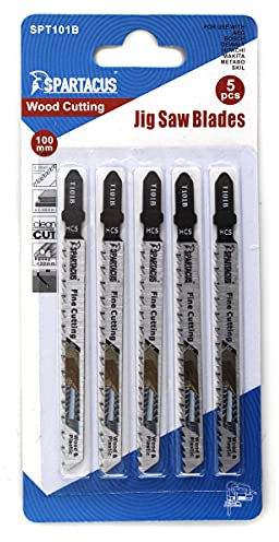 Spartacus 100mm Wood & Plastic Fine Cutting Jigsaw Blades Fits Dewalt Makita