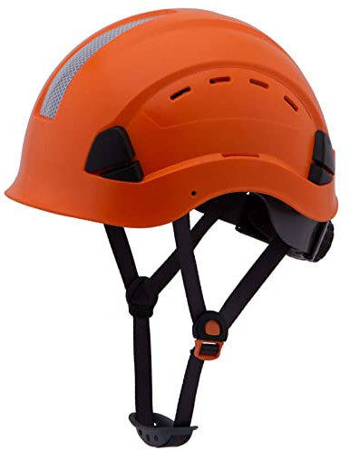 LOHASPRO Sicherheitshelm mit Ohrenschützern, Ohrenschutz, belüftet, Arbeitshelm, harter Hut, Bauhelm, Herren, Arbeiter, ANSI Z89.1 OSHA Hardhats Cascos De Construccion (L90 Orange + Ohrenschützer)