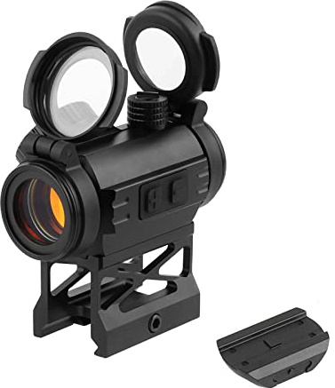 ToopMount 1x20 rotpunktvisier red dot Sight 2MOA rohrvisiere mit hoher und niedriger Picatinny-21-mm-Schienenhalterung und transparenten Objektivabdeckungen (4 Ausführungen erhältlich) (Stil 1)
