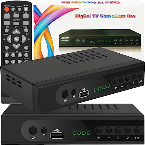Retoo Ricevitore TV terrestre Full HD DVB-T2 con HDMI e telecomando, ricevitore digitale con H.265 HEVC, lettore multimediale HsDTV con funzione di registrazione PVR e timeshift, ricevitore, USB