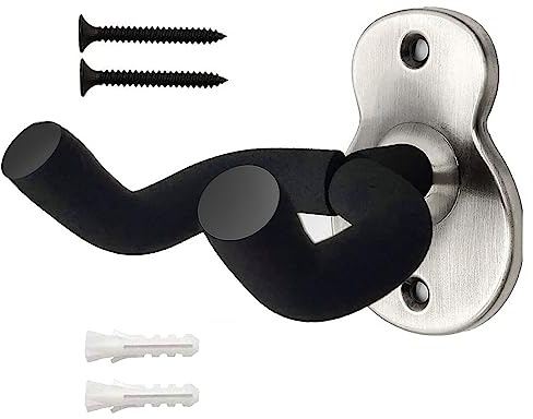 Orssmigs Supporto Chitarra da Muro - Appendi Porta in Metallo Regolabile per Chitarra Elettrica, Basso, Ukulele (Argento)