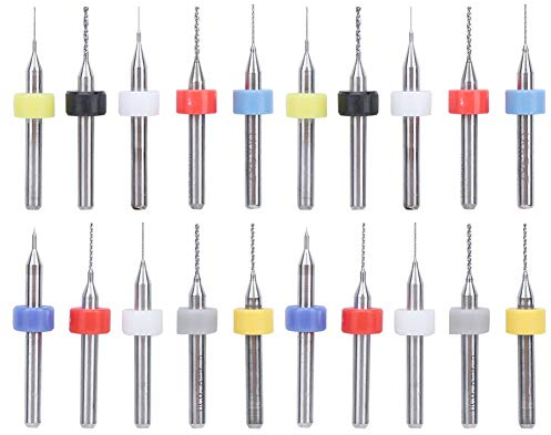 20 Stück Hand Bohrer Set Mikro Bohrers Atz Legierung Leiterplatte Mini Feste Schaft 0,1mm Bis 1mm für Druckplatte Stein Schmuck CNC-Gravur