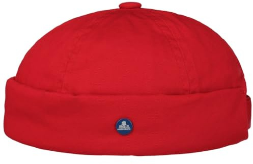 HAMMABURG Cotton Twill Dockermütze Einfarbige Skullcap Robuste Verarbeitung Damen Herren Saisonübergreifend rot XL (60-61 cm)