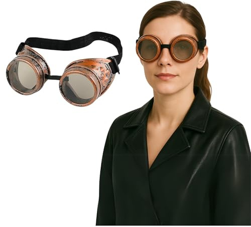 FNA FASHIONS® Biggles Lunettes de soudage style aviateur Steampunk Unisexe