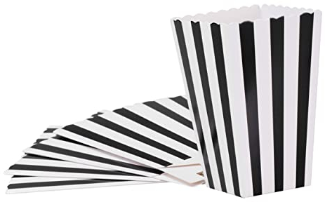 TOPBATHY 240pcs Stripe Box Popcorn Containers Holder for Food Party Wedding Favor Movie Night Decorations