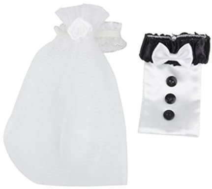 MAGICLULU 2stücke Weinglasüberzug für Braut und Bräutigam Hochzeit Dekoration Becherüberzug-Dekoration Glasüberzug für Hochzeit für Braut und Bräutigam