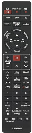 ECONTROLLY EUR7729KE0 Replace Remote Control Compatible with Panasonic EUR7729KB0 N2QAKB000050 EUR7729KE0 EUR7729KK0 for DVD Recorder Player DMR-E55P9 DMR-E55S DMR-EH50P DMR-EH60 DMR-ES10 DMR-E55K