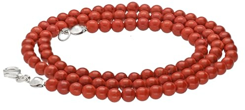 Kulkedja av ädelsten + 925 silverspänne 4 mm diameter kulor 45 cm