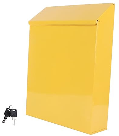 WATIIFUFU Boîte aux Lettres Décorative en Métal, Style Européen, pour Maison ou Bureau, Peut Servir de Boîte à Suggestions, Jaune, Originale et Élégante