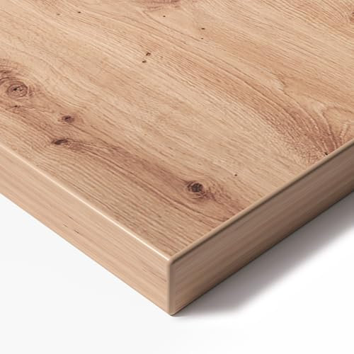 Ergofino Tischplatte 200x100 cm, Perfekt für höhenverstellbare Schreibtische, Esstisch, Schreibtischplatte 2,5 cm stark, Tischplatte aus MDF-Material (Asteiche)