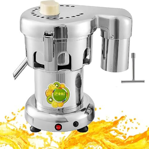 HYYKEJI Extractor de Jugo centrífugo de Acero Inoxidable de 370 W, Extractor de Jugo Comercial, 80-100 kg/h, exprimidor de Grado Industrial, fácil de Usar, para Frutas y Verduras nutritivas