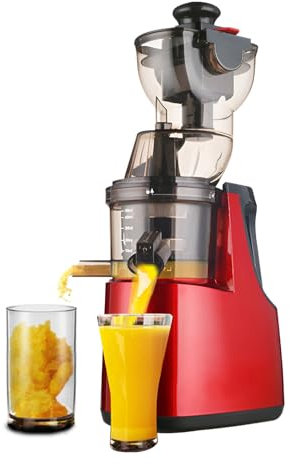 AIZYR Extracteur De Jus Extracteur De Jus Puissant, Extracteur De Jus Centrifuge De 500 W 99% De Pureté du Jus Extraction De Jus De Fruits Et De Légumes,Rouge