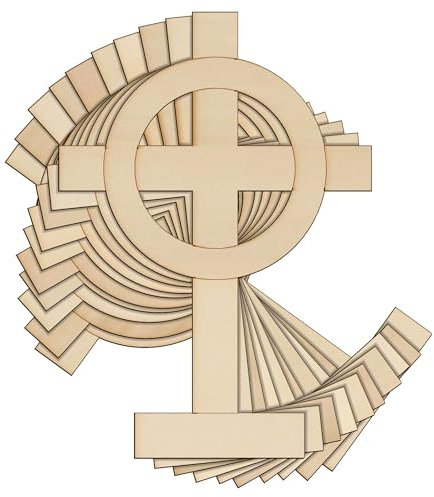 10 pietre tombali in legno a forma di croce celtica sottile, 3 mm, per decorazioni di Halloween (10 x 7 cm, senza foro)