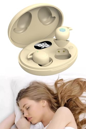 ATHRZ Sleep Earbuds Light-Weight Headphones, Bluetooth 5.3 in-Ear Mini Sleep Headphones Small Ultra-Mini for Side Sleepers, 36H Playtime with Charging Case, Clear Calls Earphones (colour of skin)
