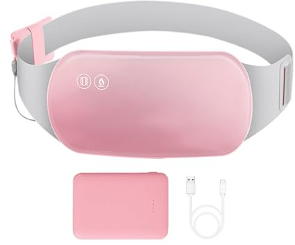 FONPOO Perioden Krämpfe Wärmekissen, Wärmekissen für Periode Schmerzlinderung, Menstruations-Heizkissen, 5000mAh Power Bank Elektrische Periode Schmerzlinderung Heizkissen für Frauen