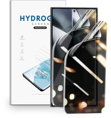 nvskvd 2 Pezzi Privacy Pellicola Protettiva Per Samsung Galaxy S24 Ultra, TPU Film Pellicola Protezione Anti-Spia, Supporto Impronta Digitale, Anti-spia Pellicola idrogel [Non Vetro Temperato]