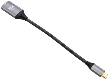 HangTon - Adaptador de cable USB-C a HDMI 4K@60Hz para iPhone 15/16 Pro Max, MacBook Pro/Air, Samsung Huawei Laptop Phone a TV Monitor Proyector Pantalla, Duplicación de Pantalla, Trenzado Gris, 20cm