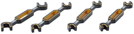 Orivin Juego de 4 llaves inglesas de 3/3,2/3,5/3,7/4/5/5,5/6 mm, tensor de tuercas y extractor de cabeza esférica, herramienta universal para coches, drones y barcos RC.