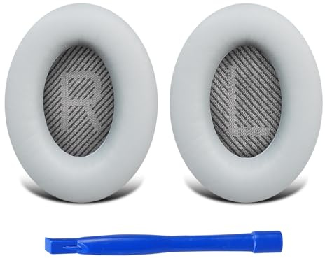 Ohrpolster für Bose QuietComfort 35 ii, Ersatz Ohrpolster für QC35, Bose Kopfhörer Ohrpolster für QC35, Ersatz Ohrkissen mit Weiches Proteinleder und Memory Schaum (Grau)