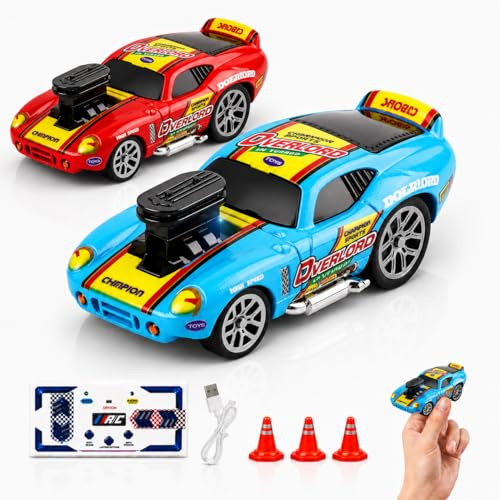 funnykid Mini Drift RC Cars – Remote Control Cars Gift Set Toys for 3 4 5 6 7 8 9 10 Year Old Boys, Alloy Body, 3 Speed, 30m Range, 30 Min Playtime, USB Type-C, 1:64 Scale, Build Your Racing Team