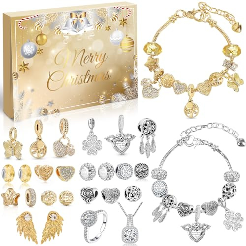 iZoeL Calendrier de l'Avent 2025 Bijoux Femme Calendrier de l'Avent Ado Fille, Cadeaux Bijoux Bracelets pour Épouse Mère Petite Amie Fille Nièces Sœurs