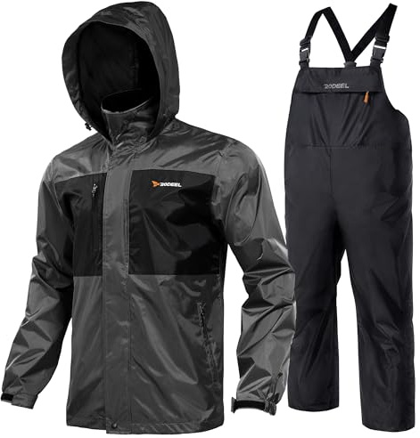 Rodeel Mens Waterproof Jacket and Overalls Set Waterproof Rain Jacket Bid Suit Ultimate Protection for Outdoor Adventures