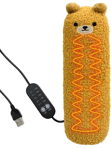 Beheiztes Plüschtier - USB-Wärmekissen, niedliches Katzen-Design, multifunktionales Kissen mit Timer und wohltuender Wärme | Weiches Plüschkissen zur Schmerzlinderung