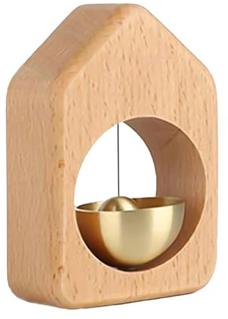 Campanello Dopamina - Campanello in legno, meccanismo di suoneria manuale, finitura in ottone, uscita sonora affascinante | Per la vendita al dettaglio, ufficio a casa, caffè, officina, vetrina