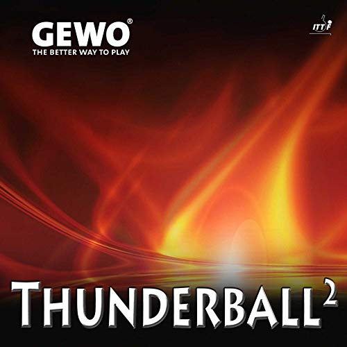 GEWO Thunderball 2 Tischtennis Belag – kontrolliert & spinstark mit Spezialschwamm – 1,5 mm / 1,8 mm / 2,1 mm – Medium – AR