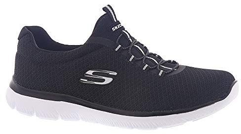 Skechers Women's Summits Sneaker, Black White, 3 UK Wide