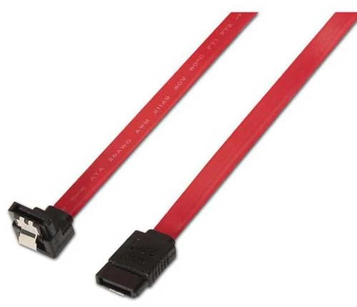 AISENS A130 – 0156 – Câble Données coudée avec anclajes (0.5 m, pour Disque Dur SATA) Couleur Rouge