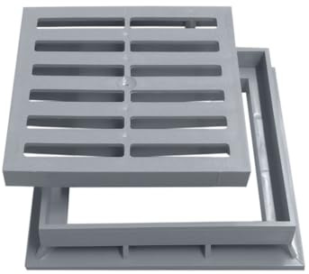 Marley Einlaufrost Rost mit Rahmen 20x20cm begehbar für Einlaufschacht Gully PVC
