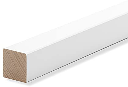 REESE | Quadratleisten Vierkantleisten Bastelleisten Abdeckleisten | WEISS Massiv | 20x20mm | Buche weiß LACKIERT