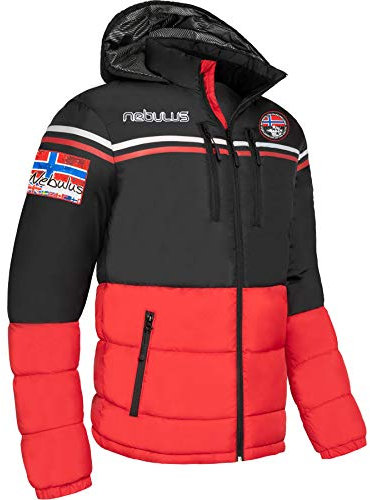 Nebulus Herren Skijacke BLOCKY, Outdoorjacken, Funktionsjacke, schwarz-rot - L