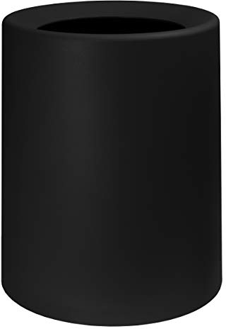 QUVIO Cubo de Basura de plástico con Cubo Interior, Cubo de Basura para cosmética, Dormitorio, Sala de Estar, Papelera de plástico, Cubo Basura de Oficina, Cubo de Basura Moderno para baño - Negro