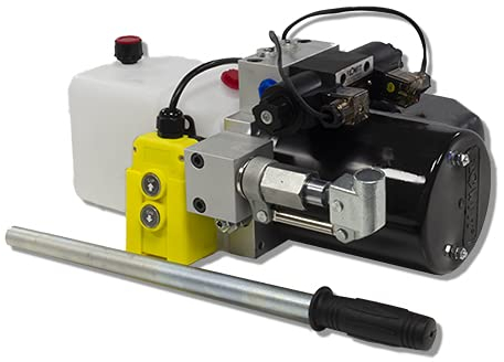 Flowfit 12 V DC Doppelwirkendes hydraulisches Kraftpaket mit 2,5 l Tank und Handpumpe ZZ016203