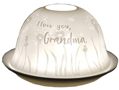 Cello Lithophane,Portacandela in porcellana con motivo I Love You Grandma, bicchieri di profumo di violoncello e basi luminose a LED, splendida immagine luminosa