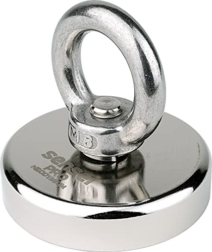 SENSEI® Extra Starker Magnet – 110 kg Zugkraft, Großer Neodym-Magnet – Ø 50 mm, Ösenmagnet mit Griff für Sicheren Halt und Magnetfischen