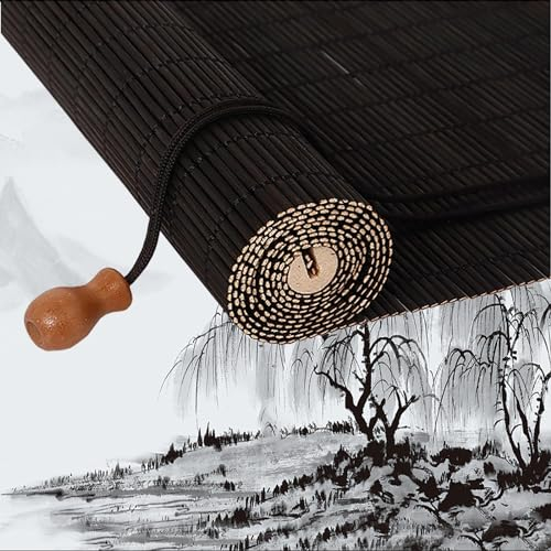 Bambus Rollo 40-170cm Breit Bambus Raffrollo Innen/außen-bambusrollo bambusrollo aussenbereich Sichtschutz Bambusrollo für Teehaus/Restaurant/Garten/Balkon,Anpassbar-D-WxH:45x110CM/18x43in