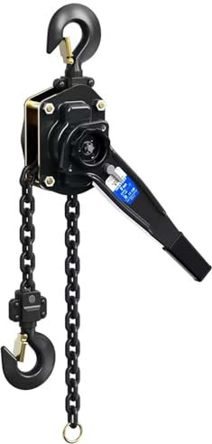 ZARBAILRE Lever Chain Hoist 1.5m 1t, Heavy Duty Chain Come Along Ratchet Puller, Lever Hoist Lift Lever Block with 2 Hooks, Manual Chain Hoist, for Garages Warehouse Automotive