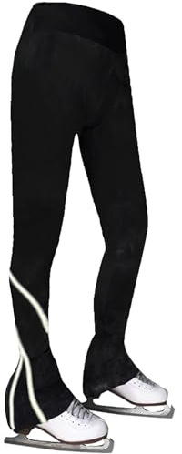 LIUHUO Eislaufhose Mädchen Damen Eiskunstlaufhose Schwarz Spin Fleece Atmungsaktiv Skating Leggings Kinder