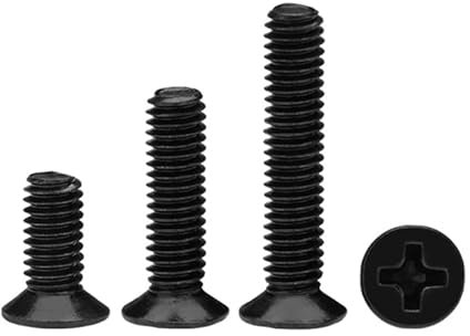100/200 Stück M1,6 M2 M2,5 Länge 3–30 mm kleine Kreuzschlitz-Senkkopfschraube aus schwarzem Stahl(7mm,M2.0 (100pcs))