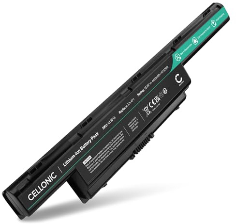 CELLONIC Batteria compatibile con Acer Aspire 7750G, 5750G, E1-731, 7741G, 5742G, 5742, 5750, Acer AS10D31 4400mAh 10.8V - 11.1V Ricambio per portatili, notebook, laptop